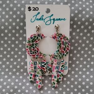 Indie Square Colorful Earrings